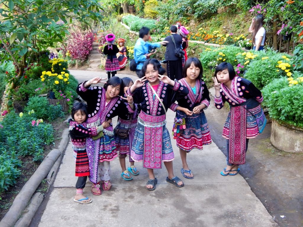 Hmong children in their village. Doi Pui, Chiang Mai